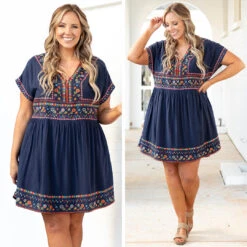 Chime In Dress, Navy -VogueBabe Store 6 ab1c4890 2c96 4c73 99fa 54d9b62651b4