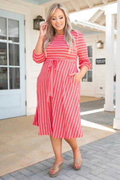 Holding Hands On The Boardwalk Dress, Coral 10 Holding Hands On The Boardwalk Dress, Coral -VogueBabe Store 746A0284