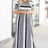 Stripe On Cue Maxi Dress, Black 2 Stripe On Cue Maxi Dress, Black -VogueBabe Store 746A2336