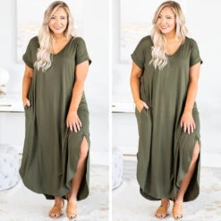 Crossroad Ahead Dress, Olive -VogueBabe Store 8.19 5