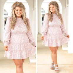 Goldie Flowerpress Dress, Dusty Pink -VogueBabe Store 9 051fcfc9 f9c0 4636 911f 91fdd0d4148e