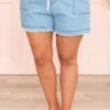 A Sunny Breeze Shorts, Light Denim -VogueBabe Store ASunnyBreezeShorts LightDenim