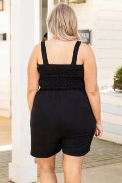 Adventures Ahead Romper, Black -VogueBabe Store AdventuresAheadRomper Black