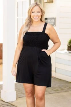 Adventures Ahead Romper, Black