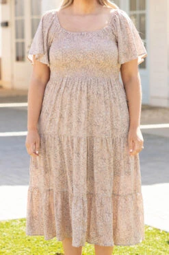 Back To The Days Dress, Taupe -VogueBabe Store BackToTheDaysDress Taupe 1435