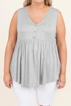 Be Specific Top, Heather Gray -VogueBabe Store BeSpecificTop HeatherGray 9582