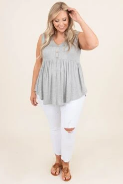 Be Specific Top, Heather Gray -VogueBabe Store BeSpecificTop HeatherGray 9585