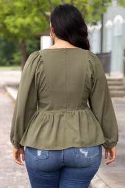 Beautiful As Can Be Blouse, Olive -VogueBabe Store BeautifulAsCanBeBlouse Olive 0015