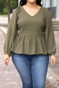 Beautiful As Can Be Blouse, Olive -VogueBabe Store BeautifulAsCanBeBlouse Olive 0016