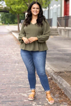 Beautiful As Can Be Blouse, Olive -VogueBabe Store BeautifulAsCanBeBlouse Olive 0019