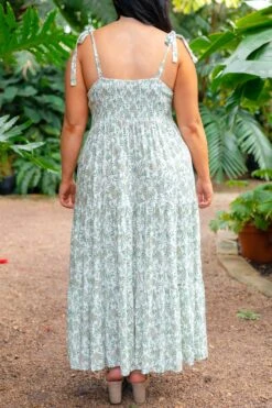 Blessed Be The Day Maxi Dress, Cream-Olive -VogueBabe Store BlessedBeTheDayMaxiDress.Cream Olive