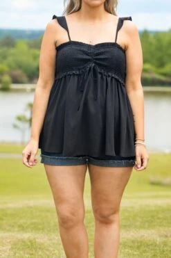 Blossoming Flower Top, Black -VogueBabe Store BlossomingFlowerTop Black 8