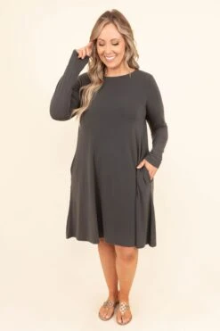 Breathe Deeply Dress, Ash Gray 9 Breathe Deeply Dress, Ash Gray -VogueBabe Store BreatheDeeplyDress AshGray 8874