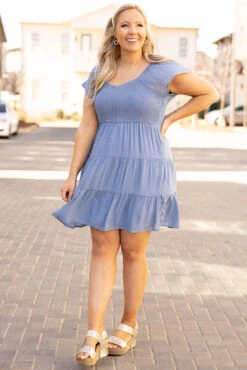 Brunch Party Dress, Denim -VogueBabe Store BrunchPartyDress Denim 3