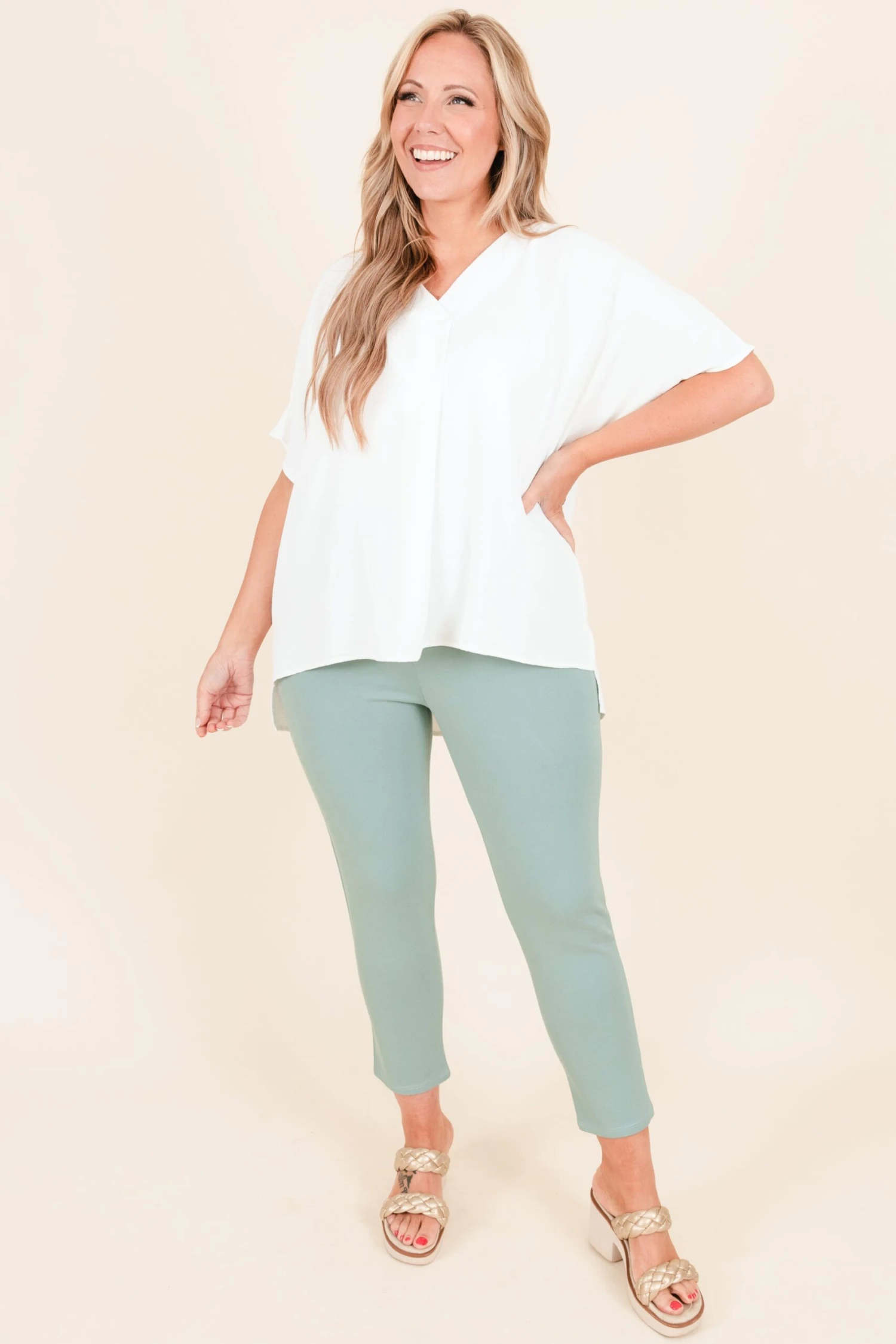 Business Lady Pants, Aloe 8 Business Lady Pants, Aloe - Image 6