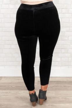 Business Lady Pants, Black Velvet -VogueBabe Store BusinessLadyPants BlackVelvet