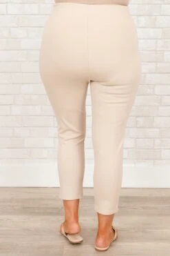 Business Lady Pants, Oatmeal -VogueBabe Store BusinessLadyPants Oatmeal 1