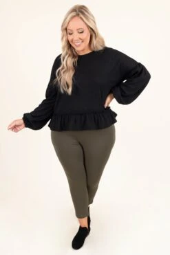 Business Lady Pants, Olive -VogueBabe Store BusinessLadyPants Olive 3