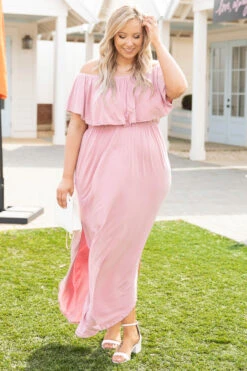 By The Boardwalk Maxi Dress, Dusty Pink