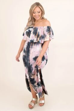 By The Boardwalk Maxi Dress, Mauve Ocean Tie Dye -VogueBabe Store ByTheBoardwalkMaxiDress MauveOceanTieDye 6796