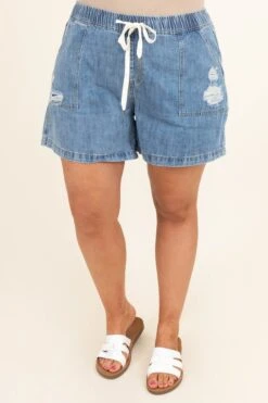 Catch The Tide Shorts, Denim Blue -VogueBabe Store CatchTheTideShorts DenimBlue 9593