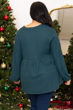 Catch The Vibe Top, Hunter Green -VogueBabe Store CatchTheVibeTop HunterGreen 7237