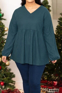 Catch The Vibe Top, Hunter Green -VogueBabe Store CatchTheVibeTop HunterGreen 7238