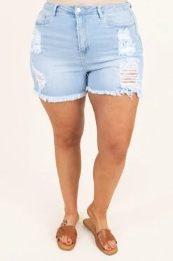 Changing Paths Shorts, Light Wash -VogueBabe Store ChangingPathsShorts LightWash 9934