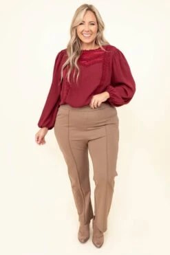 Cherish Love Pants, Taupe -VogueBabe Store CherishLovePants Taupe 5