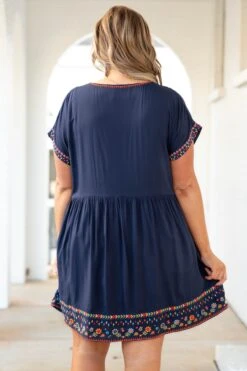 Chime In Dress, Navy -VogueBabe Store ChimeInDress Navy 2248