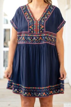 Chime In Dress, Navy -VogueBabe Store ChimeInDress Navy 2249
