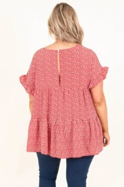 Coffee By Candlelight Top, Red -VogueBabe Store CoffeeByCandlelightTop Red 9591