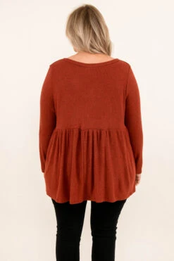 Confidence Is Key Top, Dark Brick -VogueBabe Store ConfidenceIsKeyTop DarkBrick 1691