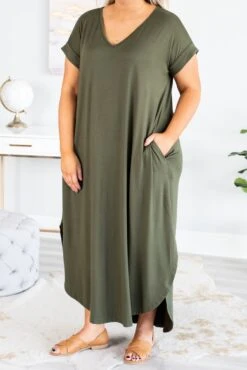 Crossroad Ahead Dress, Olive -VogueBabe Store DSC8356ed