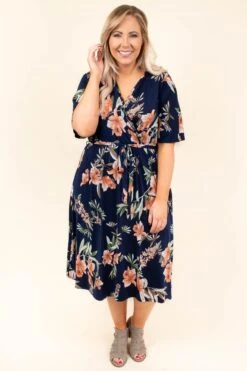 Traveling West Dress, Navy