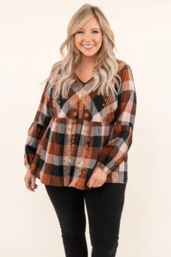 Gotta Be Me Top, Rust-Black