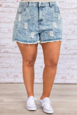 Beach Hangout Shorts, Denim -VogueBabe Store DSC 5077 d7f1577f 8adc 4d3f 8a10 42e936a2b875