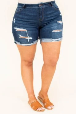 Back To The Sunset Shorts, Dark Wash -VogueBabe Store DSC 7762 Edit