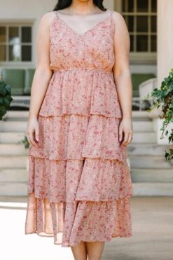 Days Together Midi Dress, Peach -VogueBabe Store DaysTogetherMidiDress Peach 2