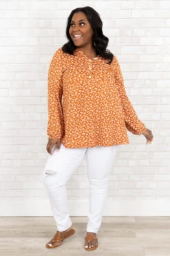 Delightful Memories Top, Rust -VogueBabe Store DelightfulMemoriesTop Rust 0015