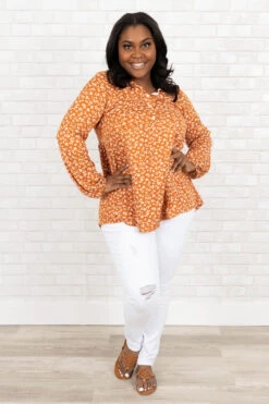 Delightful Memories Top, Rust -VogueBabe Store DelightfulMemoriesTop Rust 0017