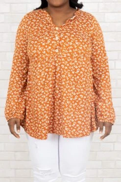 Delightful Memories Top, Rust -VogueBabe Store DelightfulMemoriesTop Rust 0018