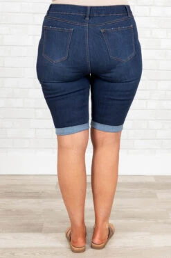 Don't Call Me Angel Jean Shorts, Navy Blue -VogueBabe Store Don tCallMeAngelJeanShorts NavyBlue 0006