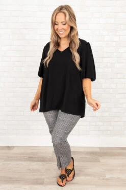 Easy To Miss Me Pants, Black-White -VogueBabe Store EasyToMissMePants Black White 0041