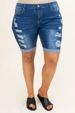 Embracing The Sun Shorts, Dark Wash -VogueBabe Store EmbracingTheSunShorts DarkWash 8982