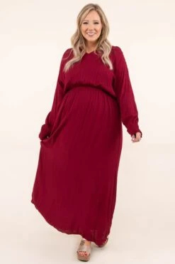 Eternal Hope Dress, Burgundy -VogueBabe Store EternalHopeDress Burgundy 2