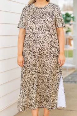 Fancy Day Out Dress, Taupe -VogueBabe Store FancyDayOutDress Taupe 9984