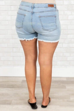 Fun And Games Shorts, Light Wash -VogueBabe Store FunAndGamesShorts LightWash 9475