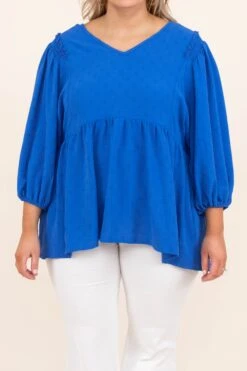 Giving You Time Top, Cobalt Blue -VogueBabe Store GivingYouTimeTop CobaltBlue 6887