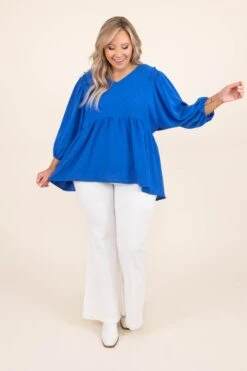 Giving You Time Top, Cobalt Blue -VogueBabe Store GivingYouTimeTop CobaltBlue 6888